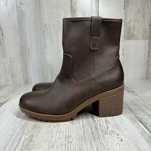 NEW Dr. Scholl's Women's Pearl Brown Leather Mid Calf Boots